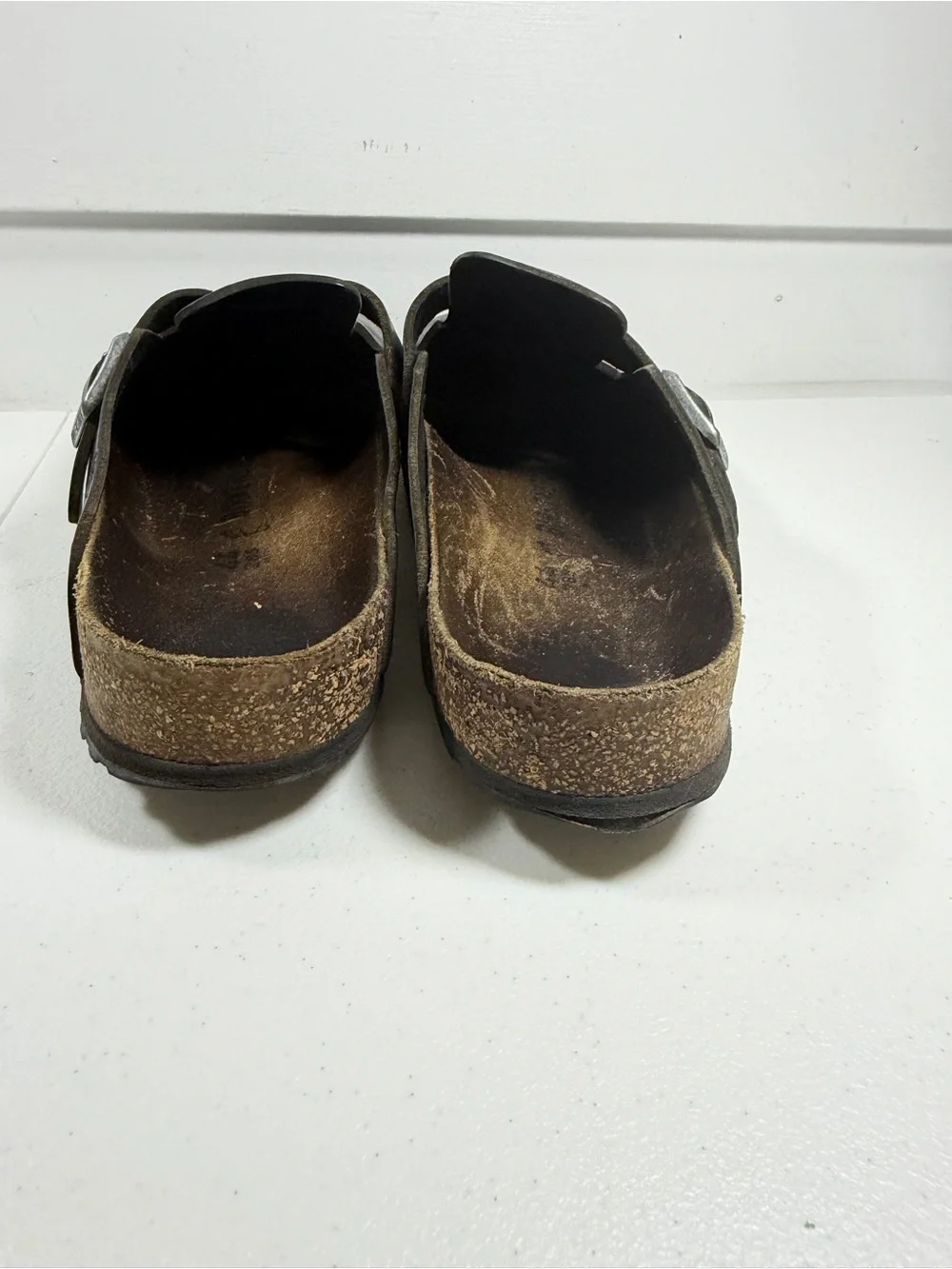 Birkenstock Boston Black Leather Slip-On Clog with Buckle size EU 44 US 10.5-11